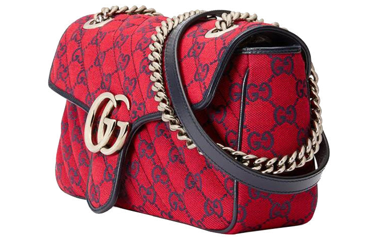 MLB Gucci Marmont Shoulder Messenger Bag 'Red Navy Blue' 443497-2UZCV-6477