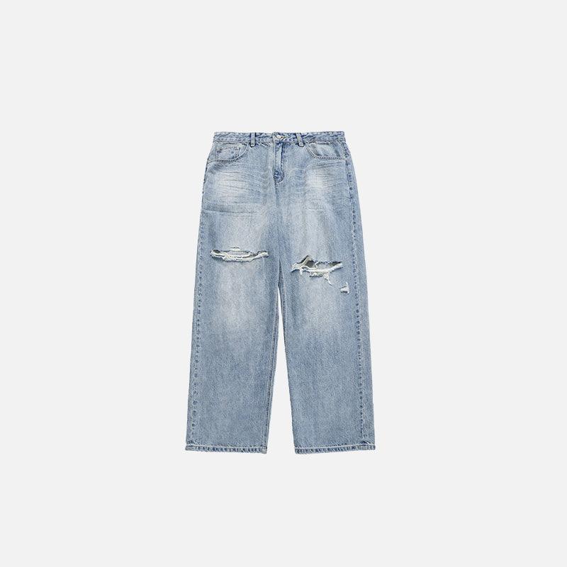 Loose Retro Ripped Jeans