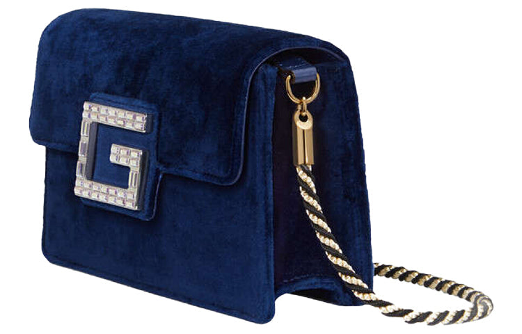 MLB Gucci Logo Velvet Shoulder Messenger Bag Navy Blue 544242-9STCX-4571