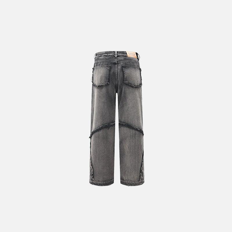 Crisscross Stitch Baggy Jeans