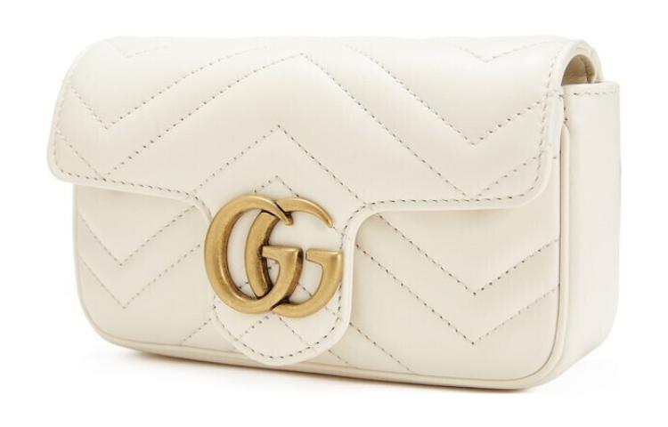 MLB Gucci Silver GG Marmont Leather Tote Bag 'White' 476433-DSVRT-9022