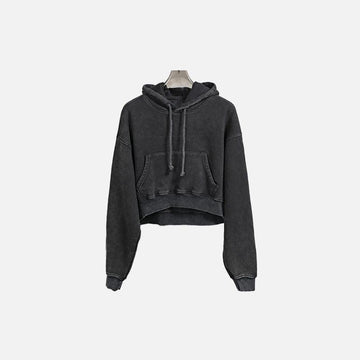 Women's Washed Black Hoodie