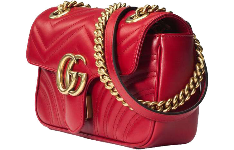 MLB Gucci GG Marmont Mini Shoulder Bag Red 446744-DTDIT-6433