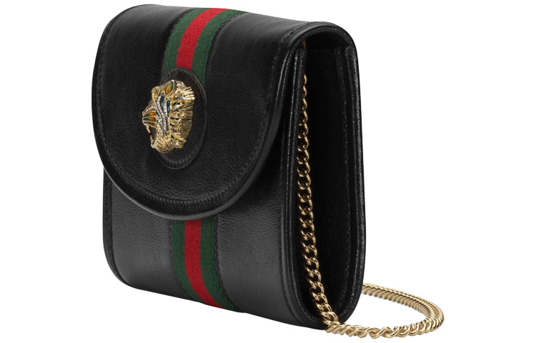 MLB Gucci Rajah SeriesClutch Chain Single Shoulder Bag mini Black 573797-0OLHX-8389