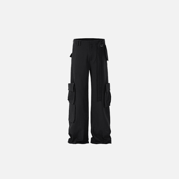 Black Multi-Pocket Cargo Pants