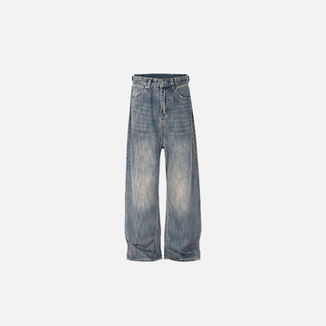 Vintage Wide-Leg Distressed Jeans