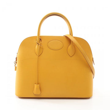 Hermès Bollide 35 Cushbel Handbag 2way Bag Leather Yellow