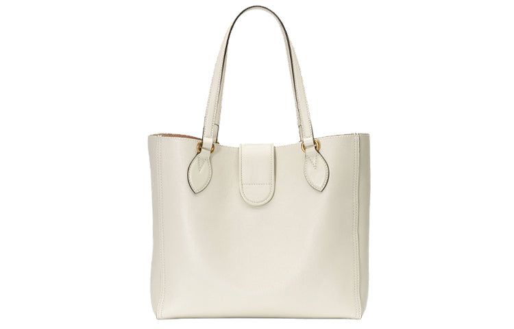 MLB Gucci Gold Label Logo Leather Tote Shoulder Bag Small White Handbag 652680-1U10T-9022