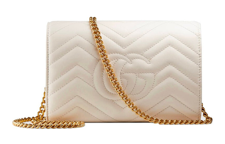 MLB Gucci Marmont Series Single Shoulder Bag mini White 474575-DTD1T-9022