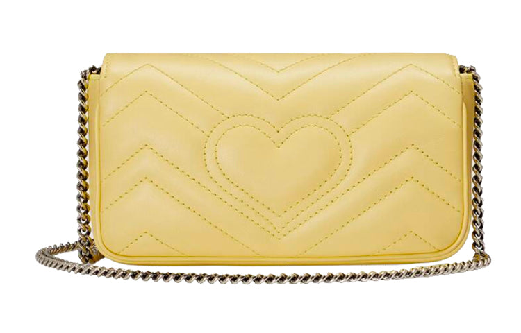 MLB Gucci Marmont Mini-Sized Single-Shoulder Bag Yellow 476433-DTDCP-7412
