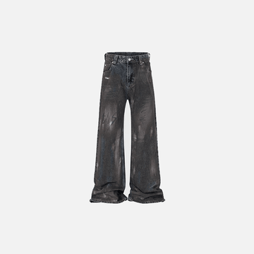 Loose Faded Mud Dye Jeans