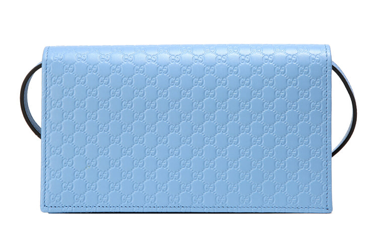 MLB Gucci Leather Single Shoulder Bag Blue 466507-BMJ1G-4503