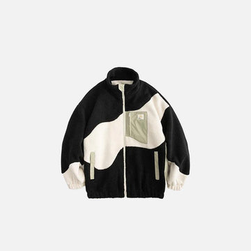 Furry Fleece Patchwork Jacket