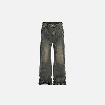 Loose Straight Stitching Desert Jeans