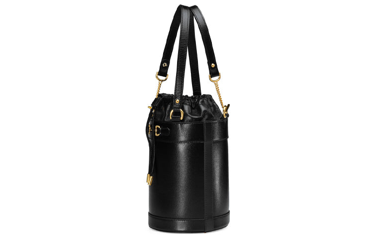 MLB Gucci Leather Horsebit 1955 Chain Single-Shoulder Bag Small Black 637115-1DBYG-1000
