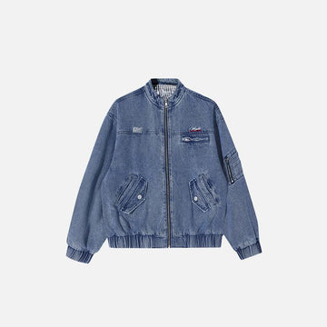 Y2k Washed Cowboy Zip-up Jacket