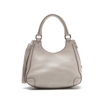 CHANEL LEADER LOGO MARKING HANDBACK WITH FRINGE Ivory (Silver G) Shoulder Bag Mini shoulder bag  bag Ladies bag Hybrid ?French?? Ship? Ladies online