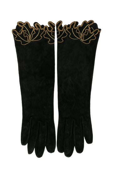 Gants en daim noir Nina Ricci