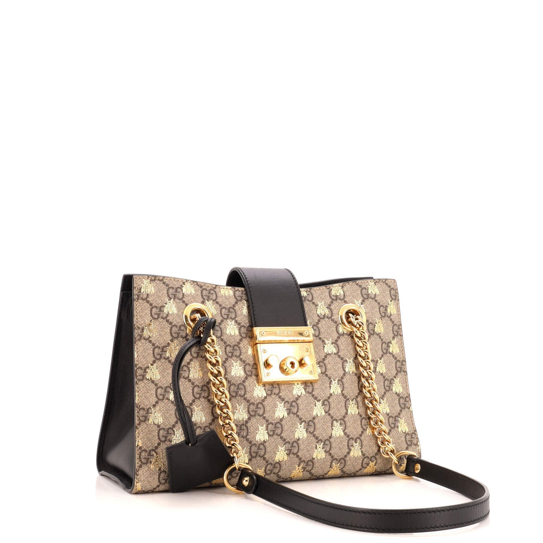 Padlock Chain Tote Printed GG Coated Canvas Small