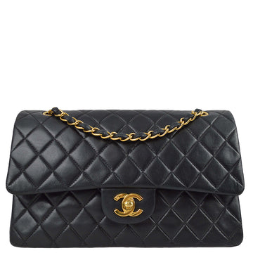 Chanel 2000-2001 Black Lambskin Medium Classic Double Flap Bag