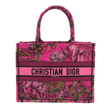 Dior Book Tote Medium Bag Tortoise Bag Linen  Pink Fuschia Multi M1296ZEUP75E
