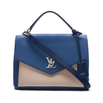 LOUIS VUITTON Lewitton LockMe 2WAY Handbag  Leather Blue  Ivory (Silver G) Leather Handbag  Handbag  Handbag Hybrid   Delivery] Himalan Bookstore Online