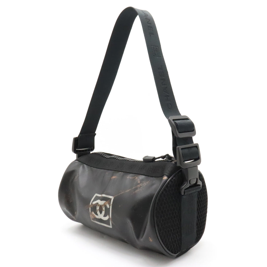 CHANEL Sports Line Shoulder Bag Black White A24984