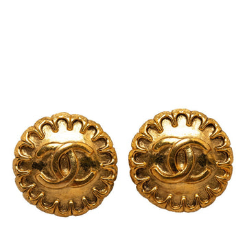 CHANEL Coco Mark Earrings Plated Gold Women's