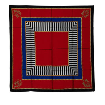 Dior Logo SCalf Red Black Multicolor Silk  Dior