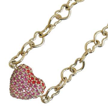 Dior Heart Line Stone Necklace Silver Pink Metal  Dior