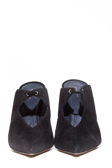 Céline Black Suede Mules SZ 39