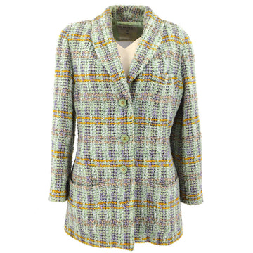 Chanel Fall 1994 tweed checkered buttoned tweed #36