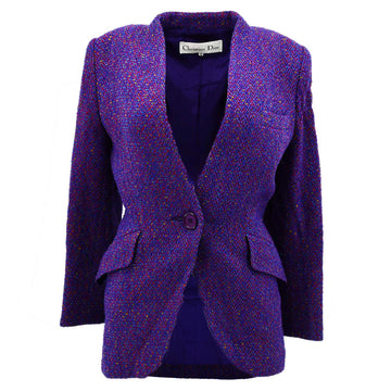 Christian Dior Collarless Jacket Purple #M