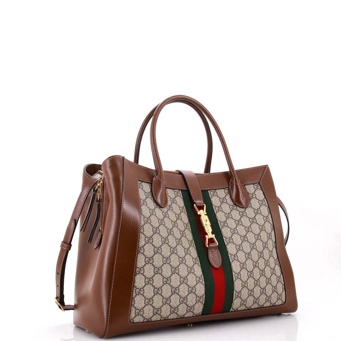Jackie 1961 Web Tote GG Canvas and Leather Large