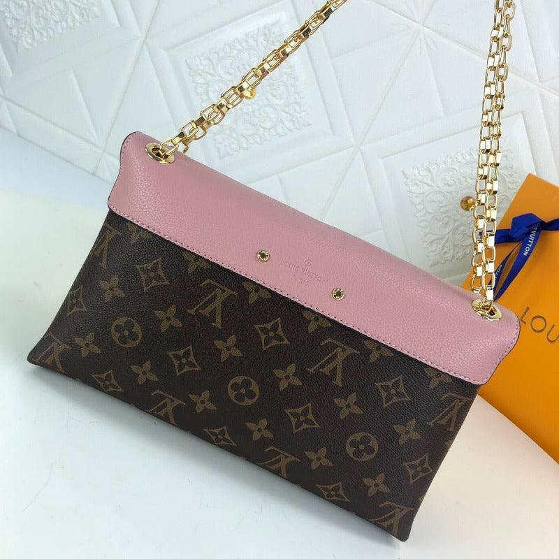 Makersluxe - Canvas Pallas Chain Shoulder Bag Pink