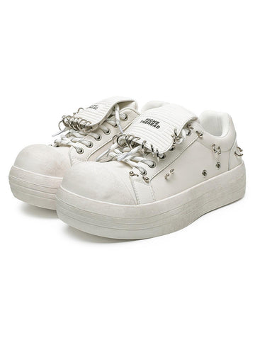 Makersluxe Punk Metal Ring Platform Sneakers