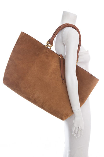 Chloe Brown Suede Marcie Tote Bag