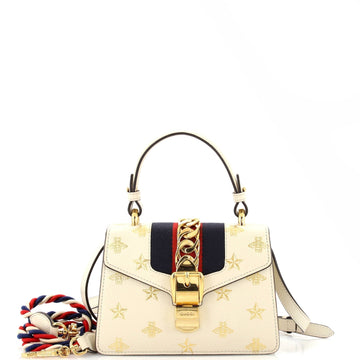 Sylvie Top Handle Bag Printed Leather Mini