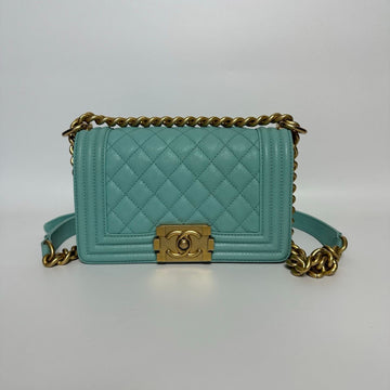 Preloved Chanel Leboy bag Turquoise color - NG102620