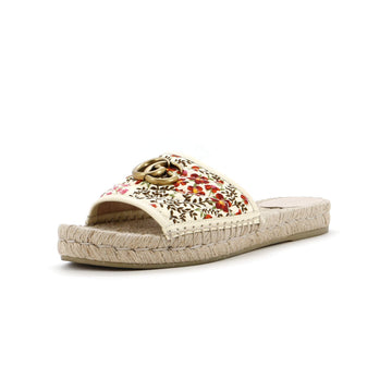 Women's GG Marmont Espadrilles Slide Sandals Quilted Printed Canvas
