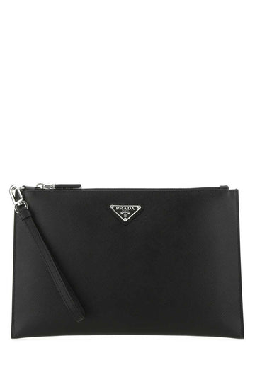 PRADA Sleek Leather Clutch Bag - 28 cm x 18.5 cm