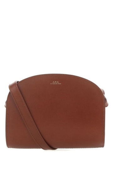 A.P.C. Woman Caramel Leather Mini Demi Lune Shoulder Bag