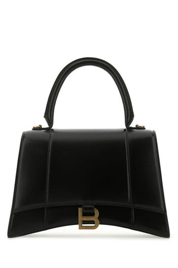 Balenciaga Woman Black Leather Medium Hourglass Handbag