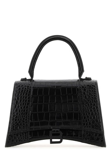 Balenciaga Woman Black Leather Hourglass Handbag