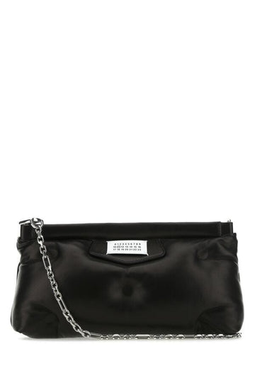 Maison Margiela Woman Black Nappa Leather Slam Red Carpet Clutch