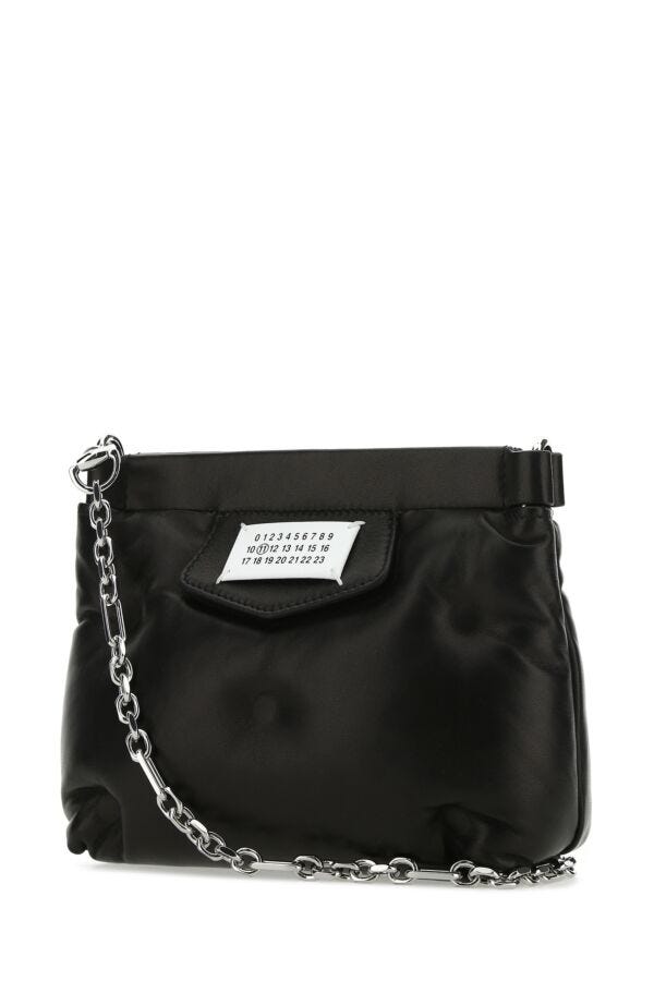 Maison Margiela Woman Black Nappa Leather Glam Slam Red Carpet Clutch