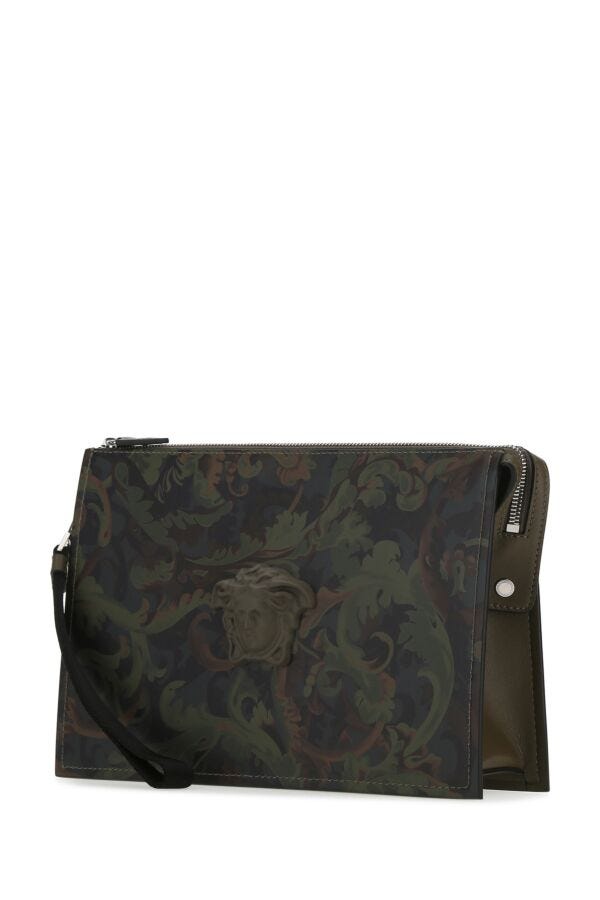 Versace Man Printed Leather Clutch