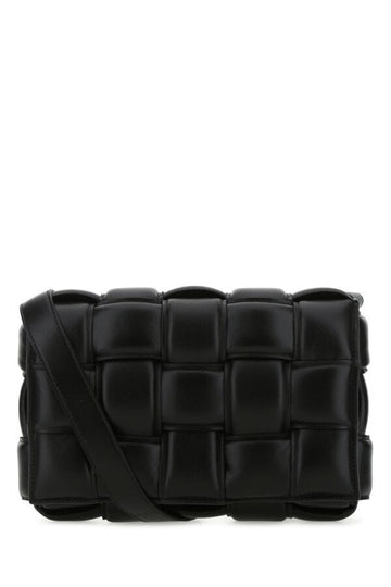Bottega Veneta Woman Black Nappa Leather Small Padded Cassette Crossbody Bag