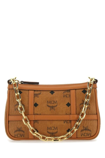 Mcm Woman Printed Leather Mini Aren Handbag