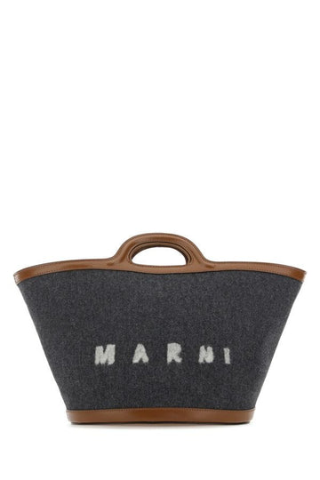 Marni Woman Two-Tone Felt And Leather Small Tropicalia Summer Handbag